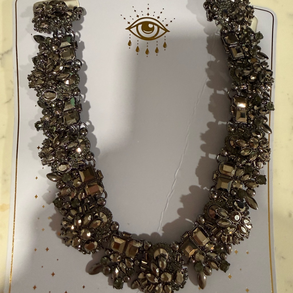 Nwt Eye Candy Black Embellished Necklace 40$
